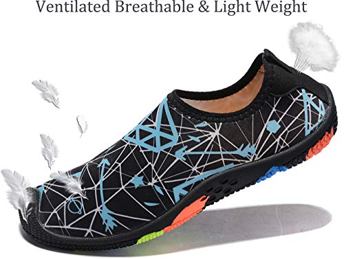 Benkii Mens Womens Water Shoes Quick Dry Barefoot for Yoga Swim Diving Surf Aqua Sports Pool Beach (bluediamond 39) - Thumbnail 3
