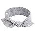 UeeSum Baby Girls Headbands with Bows 3 Pack Infant Toddler Headwrap Hair Accessories, Baby Pink/White/Heather Grey, Small