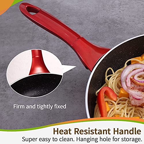 Deep Frying Pan with Lid 3.2 quart/10 inch, Nonstick Saute Pans for All