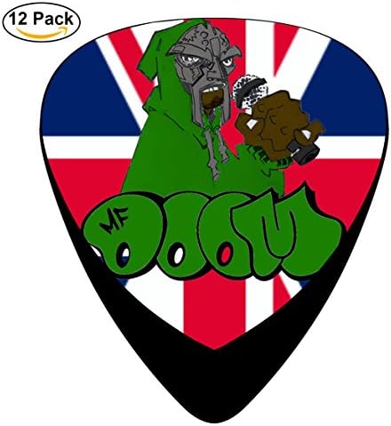 Doom_logo Guitar Picks 12-Pack Celluloid Paddles Plectrums 0.46mm/ 0.71mm/ 0.96mm for Medium Adult&amp;Kidls Guitar Bass Musical Instruments