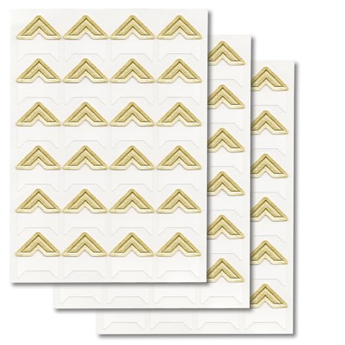 GOONAVI 10 Sheets 240 Pcs Shiny Gold Acid-Free Photo Corners, Self-Adhesive Mounting for Wedding Scrapbook Supplies, DIY Photo Album, Journal, Guest Book, Memory Book