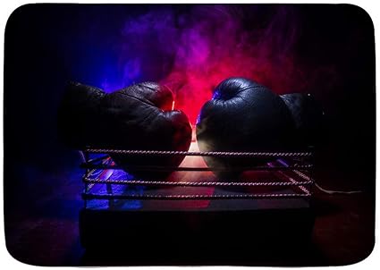 Amazon Niesikkla バスマット スタジアムアリーナでの試合のための赤いロープと空のボクシングのリング マット滑り止め ソフトタッチ 丸洗い 洗濯 台所 脱衣場 キッチン 玄関やわらかマット 45x 75cm Niesikkla 浴室足ふきマット 通販