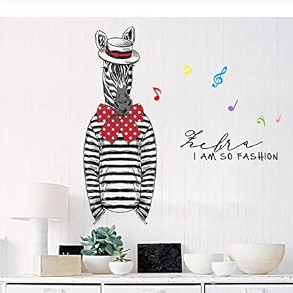 Amazon Com Zebra Sir Wall Stickers Bedroom Living Room