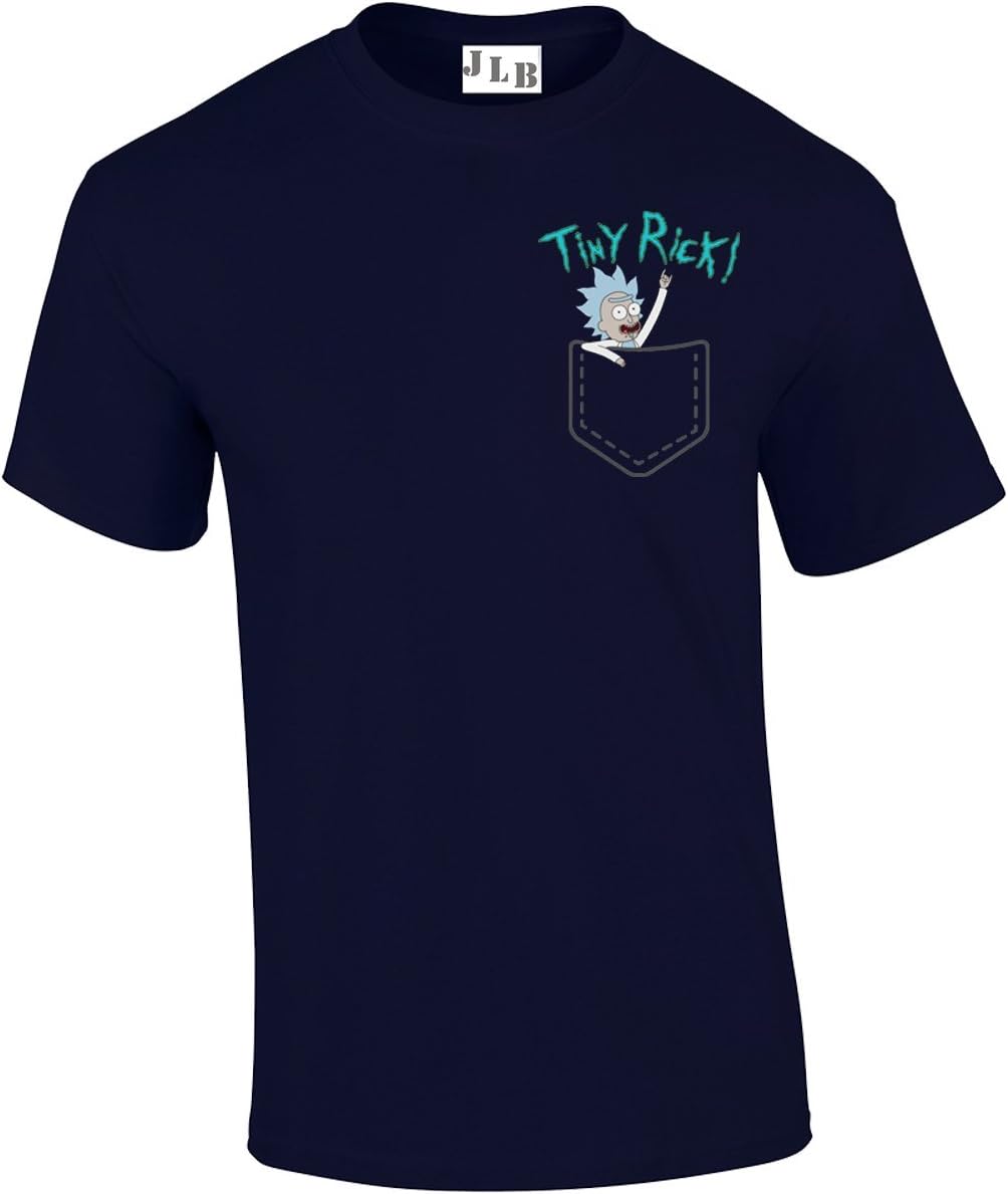 Tiny Rick US Comedy Animation Inspired Premium Quality Regular Fit T-Shirt Top for Men and Teens