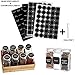 Meckily 24 Glass Spice Jars- Square Glass Containers With Square Empty Jars 4oz, Airtight Cap, Chalkboard & Clear Label, Shaker Insert Tops and Wide Funnel - Complete Organizer Set