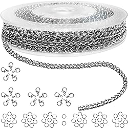 Jishi 33ft Necklace Extender Chain 3mm Silver