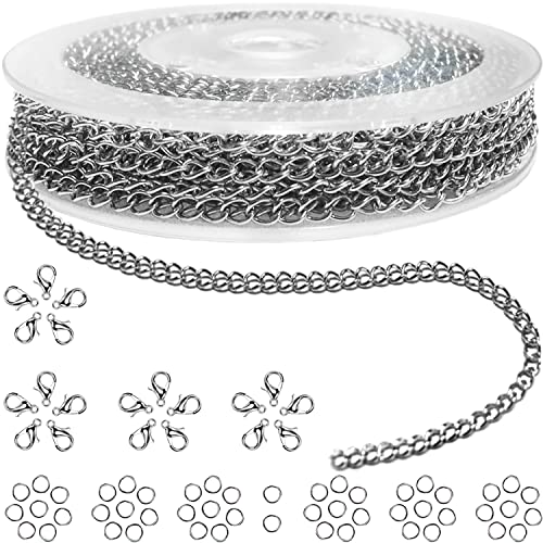 Jishi 33ft Necklace Extender Chain 3mm Silver