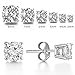 LIEBLICH Women's Round Cut Cubic Zirconia Stainless Steel Earrings Studs Plated White Gold, 3 mm - 8 mm, 6 Piece