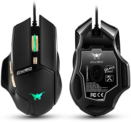 Funny Utopic Combaterwing CW90 3800 DPI Wired Gaming Mouse Mice 6 Buttons Design Breathing LED Colors for Gamer PC MAC