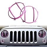 IPARTS Hot Pink Euro Light Guards for Jeep Wrangler JK JKU Unlimited Rubicon Sahara X Off Road Sport Exterior Accessories Parts 2007 2008 2009 2010 2011 2012 2013 2014 2015 2016 2017 (Headlights)