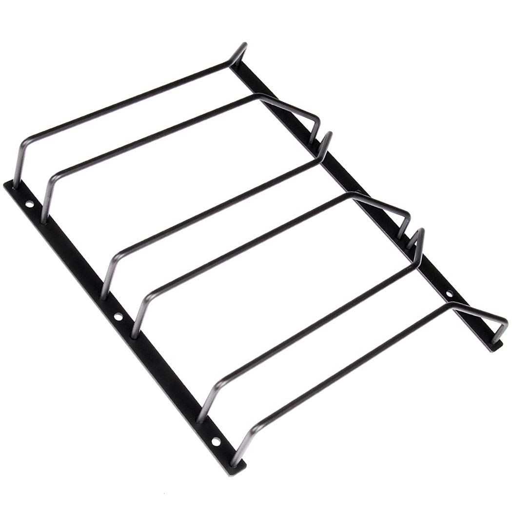 Dianoo Wine Glass Rack, 3 Rows Black Iron Under Cabinet Holder with Screws, Vintage Style for Kitchen, Bar, Restaurant, Dining Table