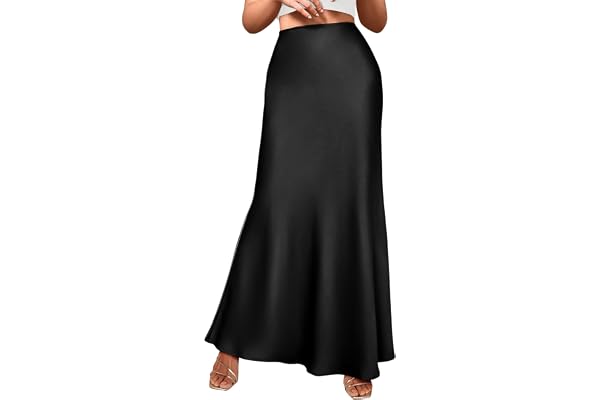 BTFBM Skirts for Women Silk Satin High Waisted Mermaid Cocktail Party Wedding Elegant Maxi Skirt Fall Outfits 2026