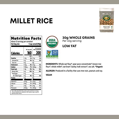 Nature's Path Organic Millet Rice Flakes Cereal, 2 Lbs. Earth Friendly