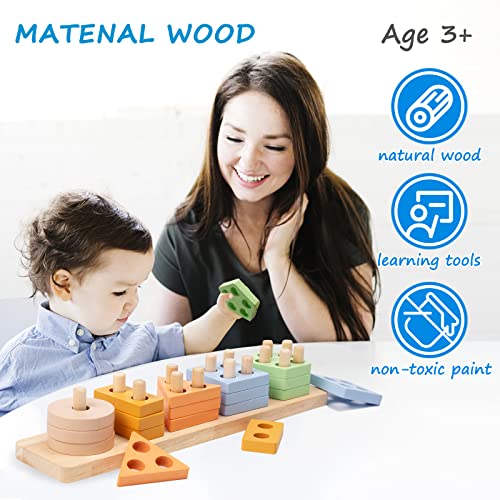 Symdiro Montessori Toys for 18+ Months Old Boys GirlsWooden Sorting