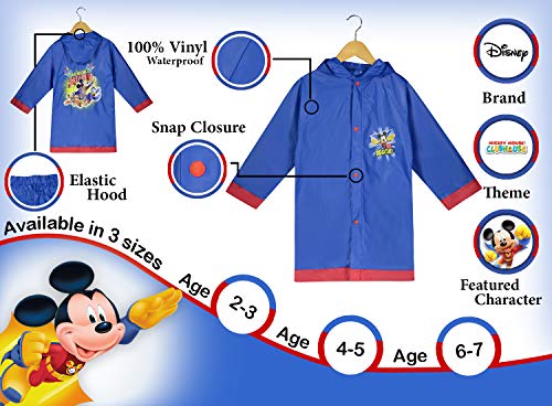 Disney Mickey Mouse ClubHouse Boys Blue Rain Slicker -Size Medium 4/5 - Thumbnail 2