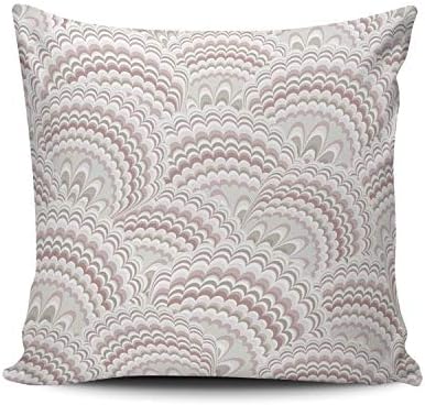 SALLEING Custom Fashion Home Decor Pillowcase Abstract Coffee Cream Wavy Square Throw Pillow Cover Cushion Case 20x20 Inches Double Sided Print