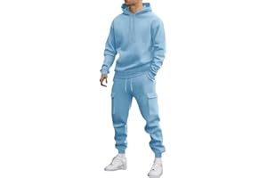 Tracksuit 2 Piece for men Hooded Sweatsuits Elastic Waist hoodies Drawstring Jogger Sweatpants Casual Spring Warm Suits