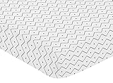 Fitted Crib Sheet for Blue and Green Modern Dinosaur Baby/Toddler Bedding Set Collection - Grey Chevron Prehistoric Print