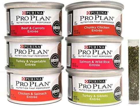 Purina Pro Plan Cat Food Variety Pack, 6 Classic Flavors, 3-Ounces Each (12 Total Cans)