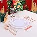 Rose Gold Dessert Plates 96 Pieces, Premium Heavyweight Dessert Plates 7.5