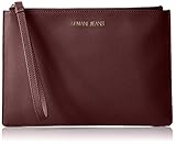 Armani Jeans Flat Case with Chain and Wristlet Strap, Burgundy