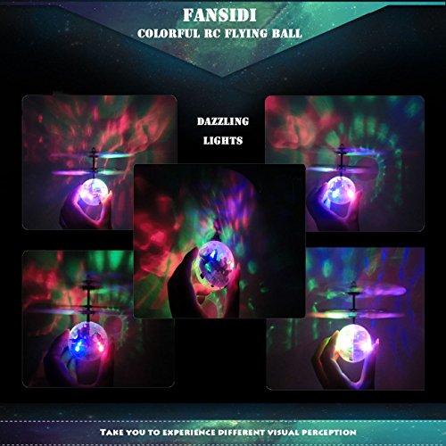 FANSIDI Flying Ball Toys, Crystal Flashing RC Toys - 2018 Newest Version Helicopter Ball Drone with Colorful LED Shinning Lights, Best Gifts Idea for Girls and Boys Remote Control Included