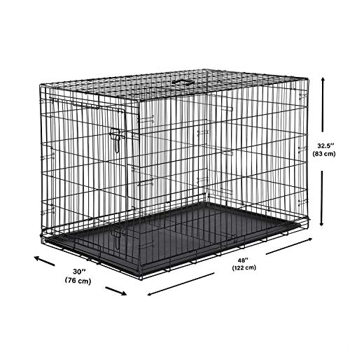 Amazon Basics Single Door Folding Metal Dog Crate Kennel with Liner