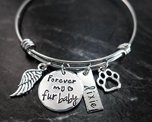 Pet Memorial Jewelry / Forever my fur baby / Pet Bracelet / Loss of Pet / Paw Print Jewelry