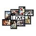 Adeco PF0550 8-Opening Black Wood Love Wall Hanging Photo Frame, 4 by 6