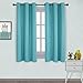 NICETOWN Kitchen Blackout Window Curtain Panel Home Fashion Thermal Insulated Solid Grommet Room Darkening Drape for Apartment (Teal Blue, 1 Panel, 42 by 63 inches Long)