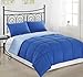 Cozy Beddings 3-Piece Reversible Down Alternative Mini Comforter Set with Anti-Microbial Finish, Queen/Full, Royal Blue/Light Blue