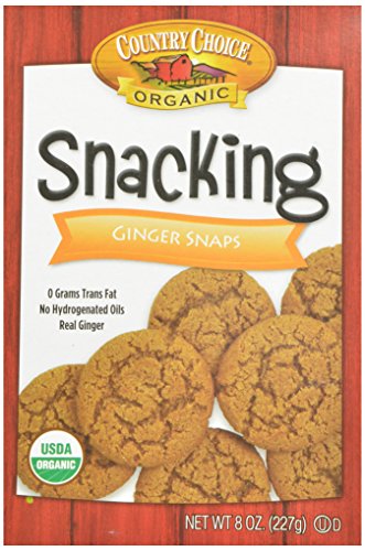 Country Choice Organic Ginger Snaps Snacking Cookies, 8-Ounce Boxes (Pack of 6)