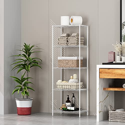 HOMEFORT 5Tier Wire Shelving 5 Shelves Unit Metal Storage Rack Durable Organizer Perfect for