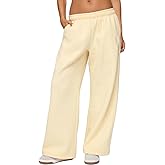 XBTCLXEBCO Wide Leg Sweatpants for Women Elastic Waist Baggy Lounge Track Pants Y2K Athletic Workout Joggers with Pockets