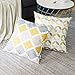 Top Finel Square Decorative Throw Pillow Covers Soft Microfiber Outdoor Cushion Covers 18 x 18 for Couch Sofa Bedroom, Set of 6, Grey & Yellow