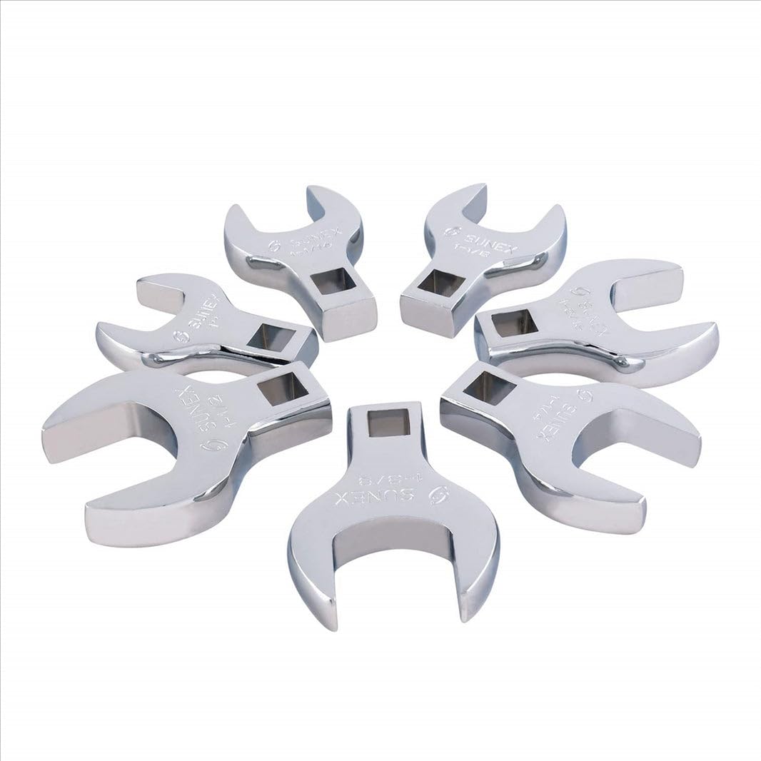 Sunex Tools 9720A 1/2-Inch Drive Jumbo SAE Crowfoot Wrench Set, 1-Inch - 1-3/8-Inch, Fully Polished, 7-Piece (Includes Storage Rail) โ image 1