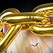 Gold Chain Link Party Balloon Decorations - 90s Party Theme Arch Linking Prop With 7 Large Balloons for a Hip Hop Graffiti Photo Booth Backdrop Display