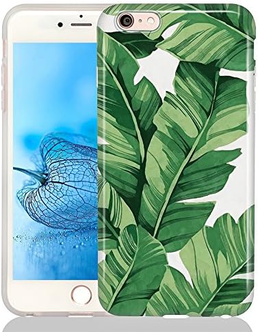 iPhone 6/6S Case,Banana Leaf Pattern Anti-Scratch and Fingerprint Shock-Proof Matte TPU Soft Rubber Silicone Case for iPhone 6/6S 4.7 Inch [Green]