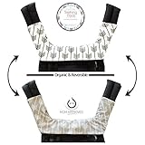 Kaydee Baby ONE PIECE ORGANIC Reversible Drool & Teething Pad With ORGANIC Fleece Inner Lining for Ergobaby Carrier - Variety of Colors Available (Arrows)