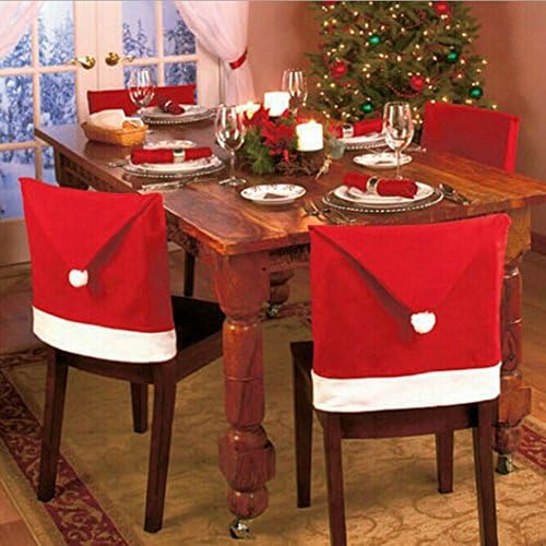 Christmas Decorations Santa Hat Christmas Santa Claus Hat Chair Back Cover Set of 2