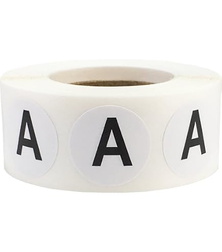 Round Adhesive Labels White Round Clothing Size Stickers - 500 Count S Size Labels 0.75 Inch Retail Size Stickers