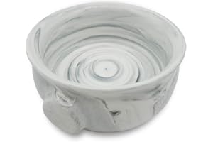Bicrops Ceramic Shaving Soap Bowl For Men, Non-slip Handle, Wide Mouth, Large Capacity, Easier to Lather-White& Black