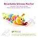 BabyHuggle Caterpillar Pacifier - Stuffed Animal Toy with Detachable Silicone Baby Dummy, Binky Clip Leash & Squeaky