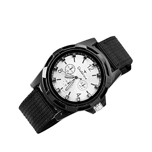 Military Watch,Men Analog Watches Army Filed Tactical Sport Wrist Watches Canvas Strap Calendar Date (Gray -3) - Thumbnail 3