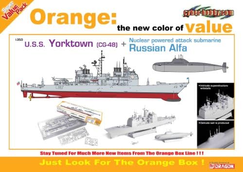 1/350 U.S.S. Yorktown CG-48 + Nuclear Powered Attack Submarine Russian Alfa