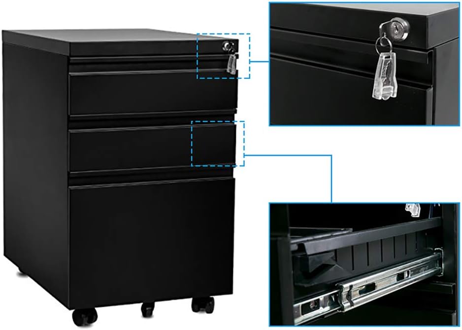 15 35l X 18 11w X 24 4h Mobile Home Office Cabinet Metal Rolling File Cabinet With Lock 3 Drawer Filing Cabinet With Lockable Casters Office Furniture Accessories Cabinets Racks Shelves Mhiberlin De