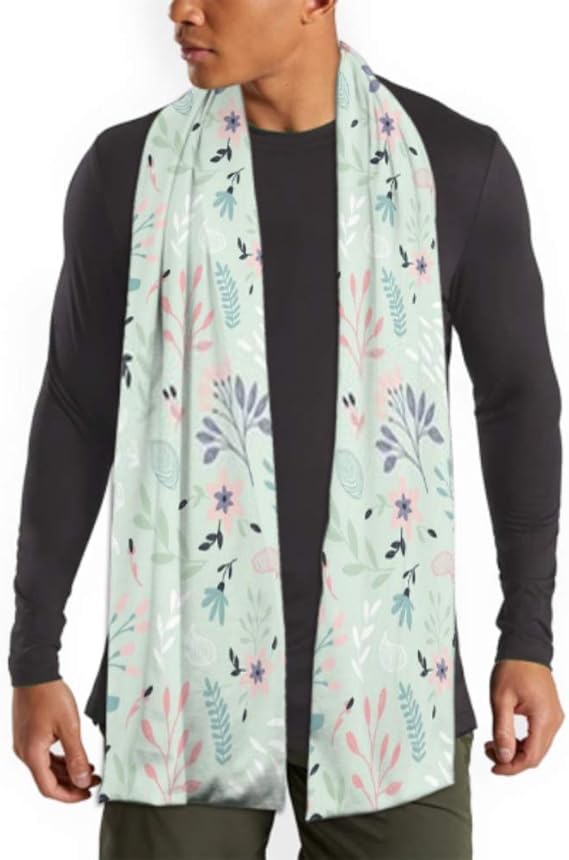 Men's And Women Winter Fashion Scarf Fashion Floral Print Flowers Leaf