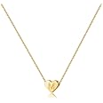 Turandoss Heart Initial Necklaces for Women Girls - 14K Gold Filled Heart Pendant Letter Alphabet Necklace Tiny Initial Necklaces for Girls Gifts Heart Letter Initial Necklace Gifts for Girls Teens