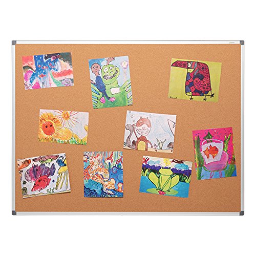 Learniture LNT-127-2436-SO Natural Cork Board w/Aluminum Frame, Brown - Thumbnail 3