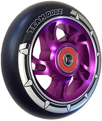 Team Dogz 1 x 100mm Swirl Alloy Core & Black PU Kids Stunt Scooter Single Replacement Wheel Fits MGP, Blunt, Grit, Slamm